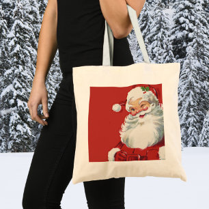 Tote Bag Noël vintage, joyeux Père Noël clignant de l'œil