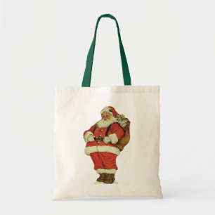 Tote Bag Noël vintage, Père Noël victorien avec jouets