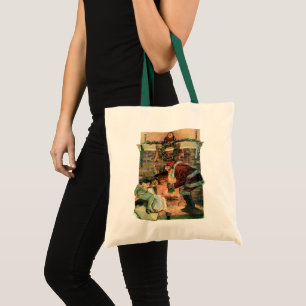 Tote Bag Noël Vintage, Père Noël Victorien Enfants