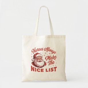 Tote Bag Noël Vintage Santa Infirmières Font la Bonne Liste