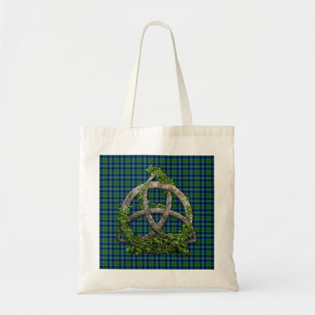 Tote Bag Noeud de trinité et tartan celtiques de Miller de (Devant)