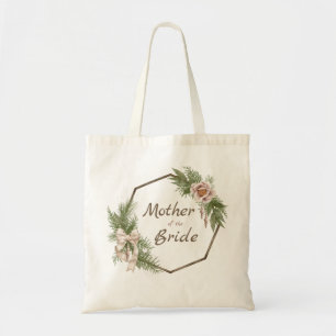 Tote Bag Nœuds Floraux Rose Pâle Mère de la Mariée