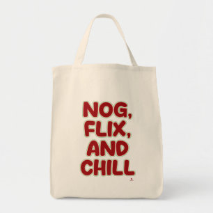 Tote Bag Nog Flix et détente Drôle de Noël Hang Out 