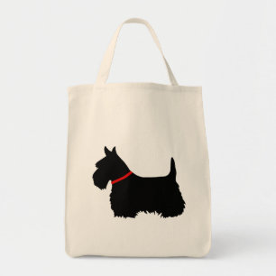 Tote Bag Noir de Terrier d'écossais, tresse cletic, collie