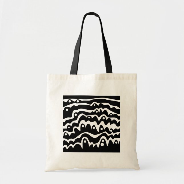 Tote Bag Noir et blanc Abstrait (Devant)