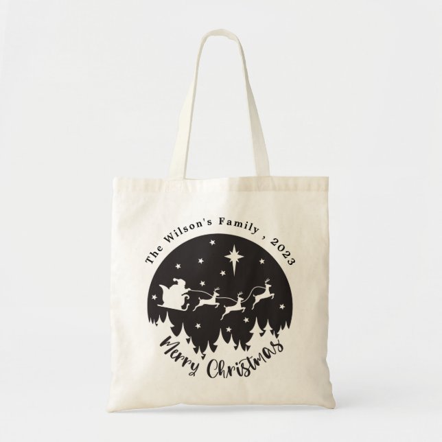 Tote Bag Noir et blanc simple (Devant)