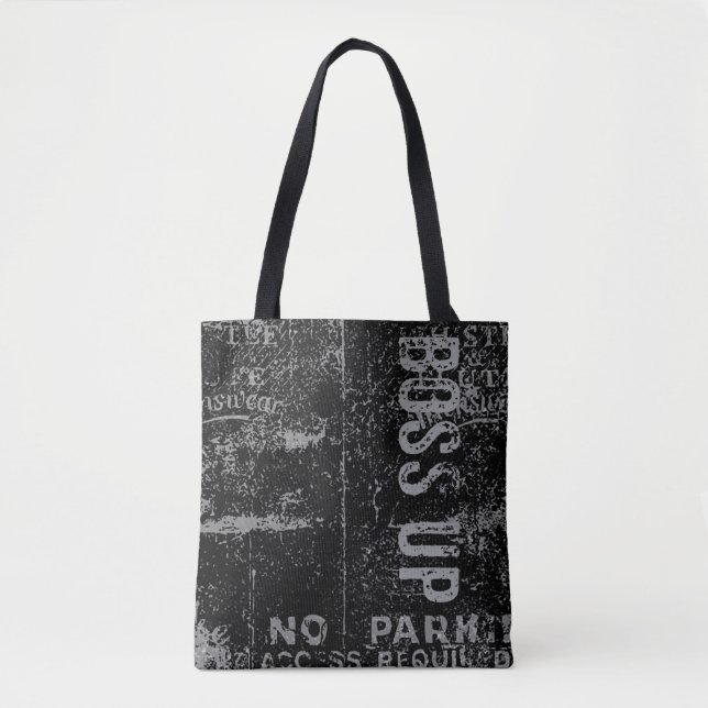 Tote Bag Noir et gris (Devant)