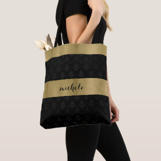 Tote Bag Noir et or