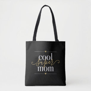 Tote Bag Noir et Or Cool Super Maman Moderne Élégant