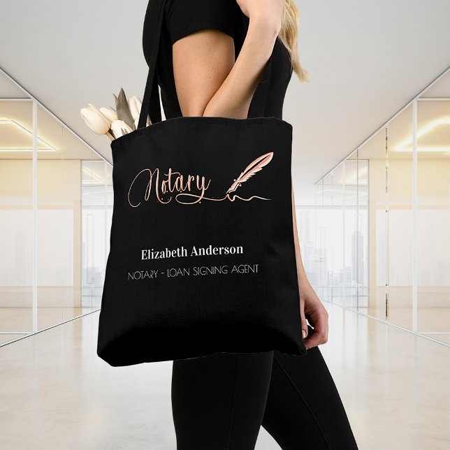 Tote Bag Noir noir rose or signature nom du stylo (Créateur téléchargé)