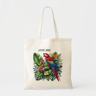 Tote Bag Nom d'ajout d'oiseau tropical mignon