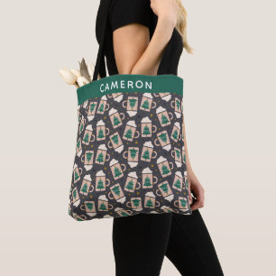 Tote Bag Nom de cacao chaud de Noël mignon scandinave