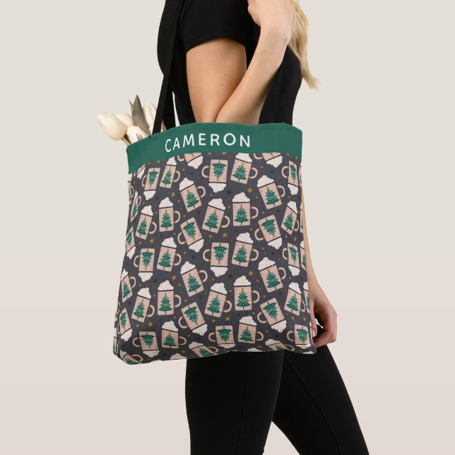 Tote Bag Nom de cacao chaud de Noël mignon scandinave (De près)