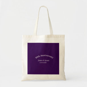 Tote Bag nom de date d'anniversaire de mariage 30 ans simpl