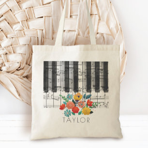 Tote Bag nom de la musique florale boho