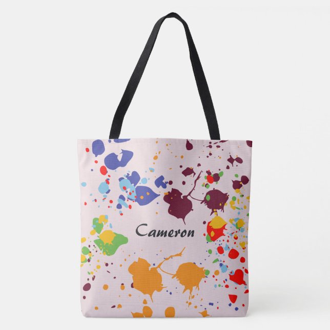 Tote Bag Nom de la peinture Couleurs des éclaboussures (Devant)