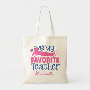 Tote Bag Nom de la Personnaliser Mon enseignant favori