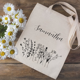 Tote Bag Nom de la servante florale Bachelorette