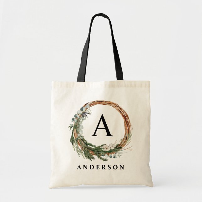 Tote Bag Nom de l'écriture photo de la couronne minimale de (Devant)