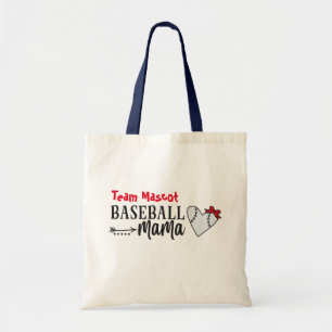Tote Bag Nom de l'équipe personnalisée Mama de baseball