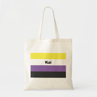 Tote Bag Nom de l'indicateur de la fierté non binaire ou mo
