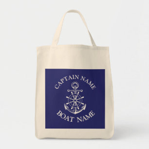 Tote Bag Nom du capitaine de bateau sur mesure marine marin