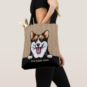 Tote Bag Nom du chien ou votre nom, Pembroke Welsh Corgi + 