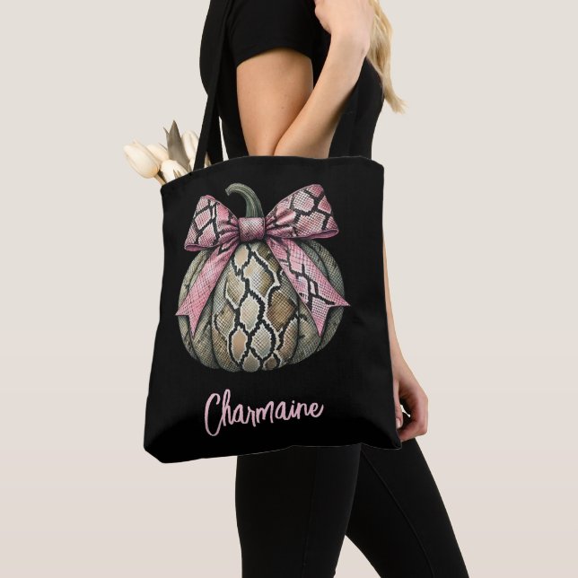 Tote Bag Nom du Citrouille Snakeskin personnalisé (De près)