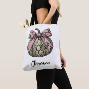 Tote Bag Nom du Citrouille Snakeskin personnalisé