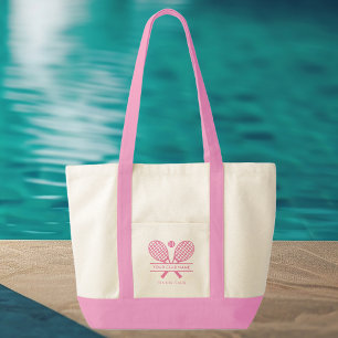 Tote Bag Nom du club de sport Équipe de tennis Pink Swag