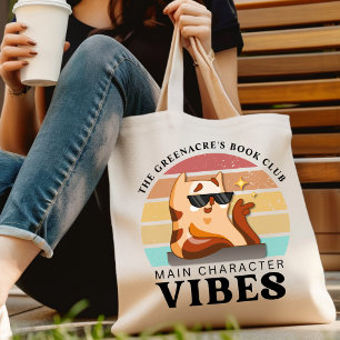 Tote Bag Nom du club du livre Vibes de caractères principal