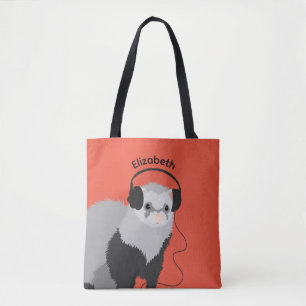 Tote Bag Nom du furet de l'amoureux de la musique