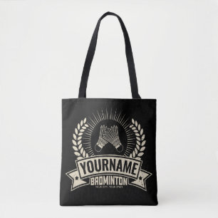 Tote Bag Nom du joueur de badminton personnalisé Racquet Sp