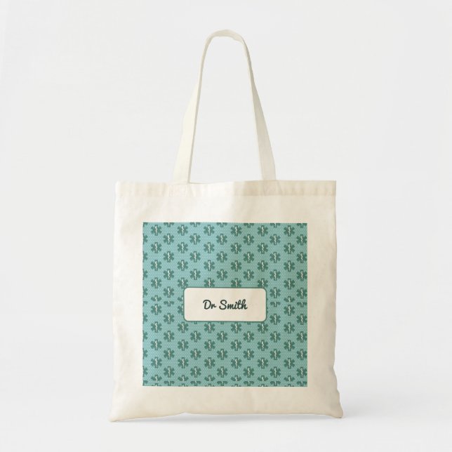 Tote Bag Nom du médecin personnalisé symbole médical (Devant)