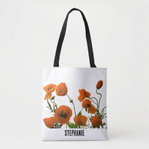Tote Bag Nom du monogramme floral Bridesmaid Mariage Cadeau