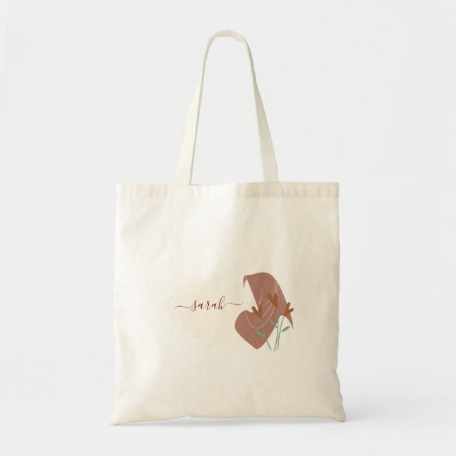 Tote Bag Nom du monogramme minimal Abstrait islamique moder (Devant)
