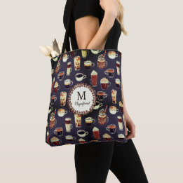 Tote Bag Nom du monogramme Venti Louveur de café