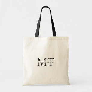 Tote Bag Nom du script de monogramme noir simple