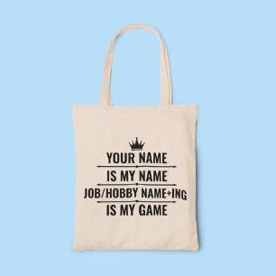 Tote Bag Nom du travail et du passe-temps Funny personnalis
