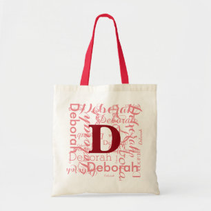 Tote Bag nom et initiale personnalisés du monogramme