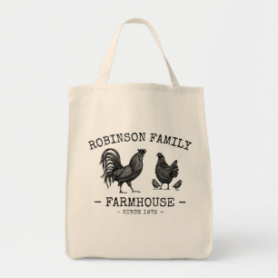 Tote Bag Nom Famille Ferme Hen Chicks Rooster