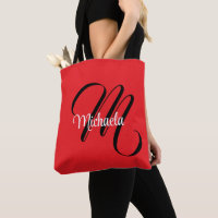 Nom initial minimaliste moderne monogramme rouge