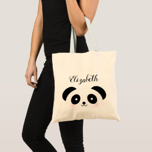 Tote Bag Nom mignon de coutume d'ours panda de bande