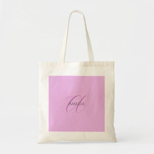 Tote Bag Nom Monogramme Lettre initiale Orchid & Lilac