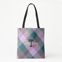 Nom monogramme Turquoise scandinave en plis rose