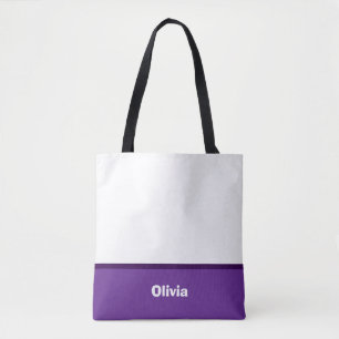 Tote Bag Nom ou monogramme minimaliste de la bande moderne
