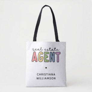 Tote Bag Nom personnalisé Agent immobilier Cadeaux immobi