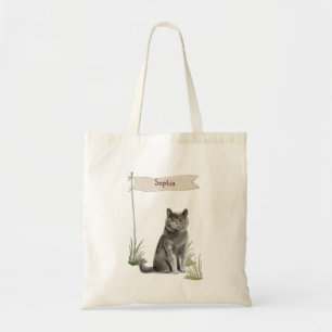 Tote Bag Nom personnalisé Animal de chat britannique à chev