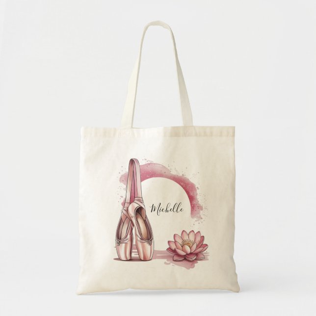 Tote Bag Nom personnalisé Ballet Ballerina Chaussures Danse (Devant)