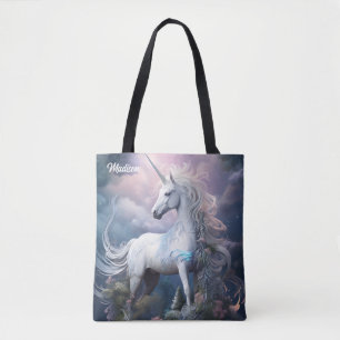 Tote Bag Nom personnalisé belle licorne